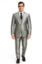 Sateen Metallic Shiny Men's 2 Button Silver Slim Fit Shark Skin Suit Tuxedo looking Men's Sharkskin Suit