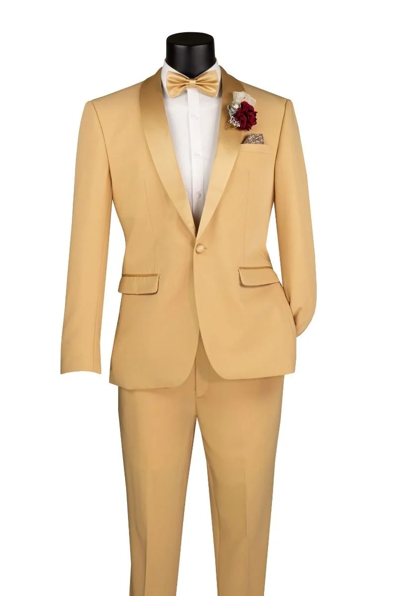 what color tux with gold dress Black and Gold Prom Couple Outfit