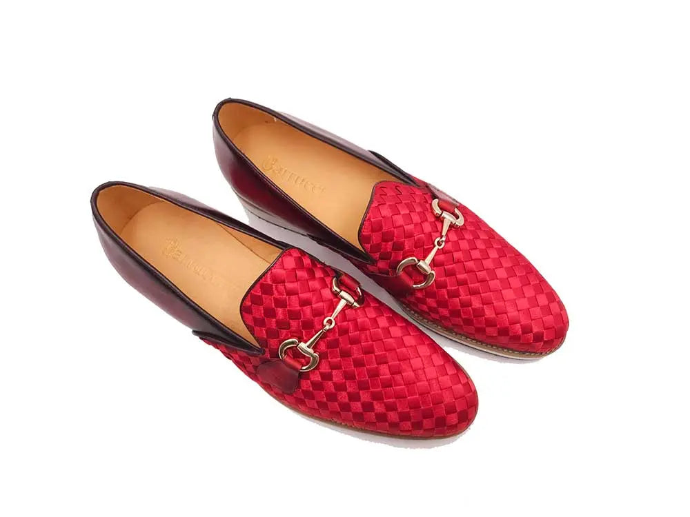 Carrucci Satin Weave Leather Bit Loafer - 14