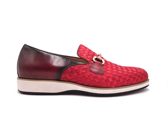 Carrucci Satin Weave Leather Bit Loafer