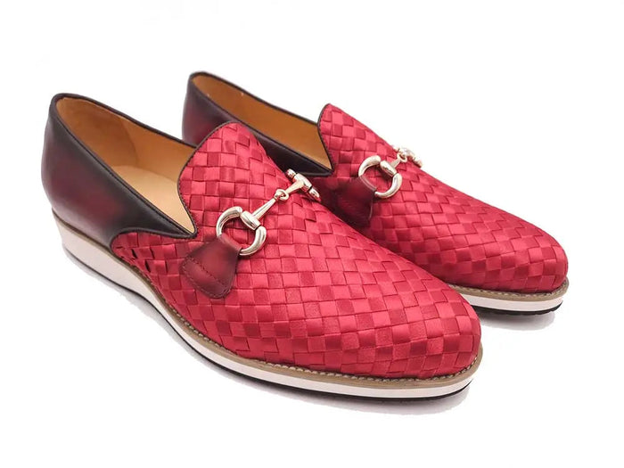 Carrucci Satin Weave Leather Bit Loafer