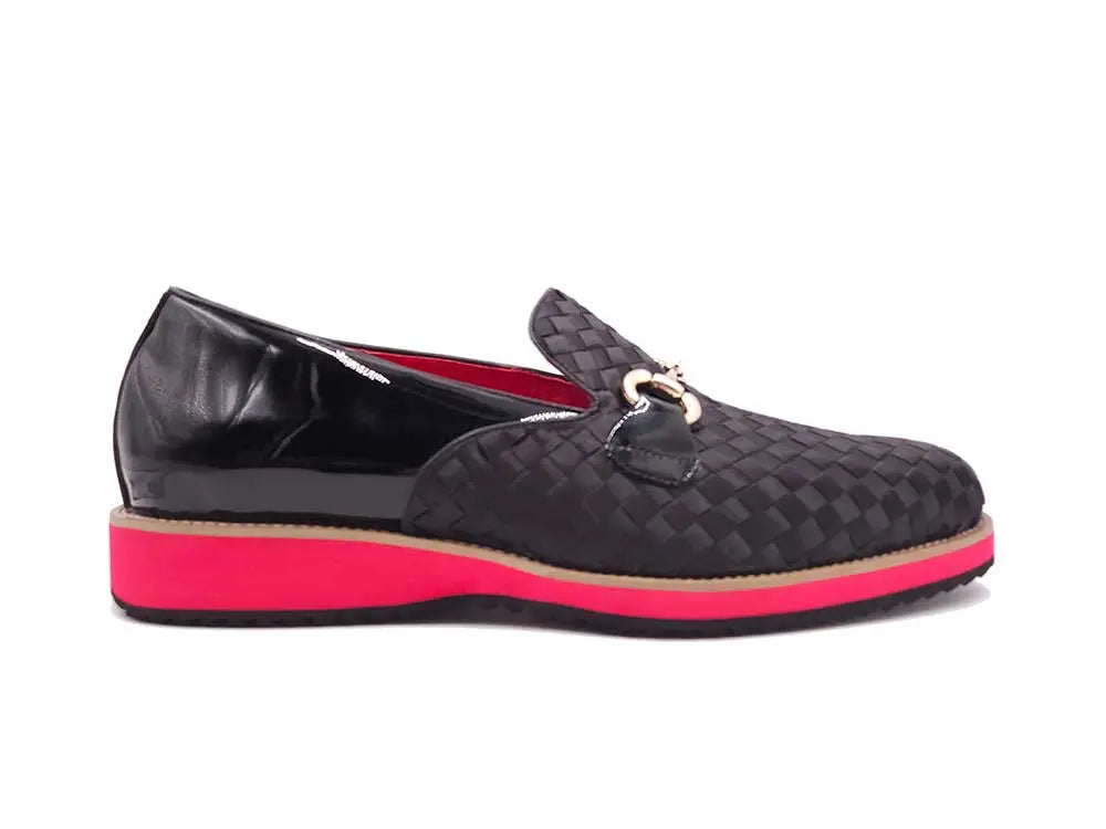 Satin Weave Leather Bit Loafer - 7.5