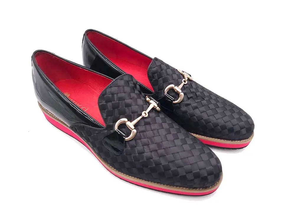 Satin Weave Leather Bit Loafer - 7.5