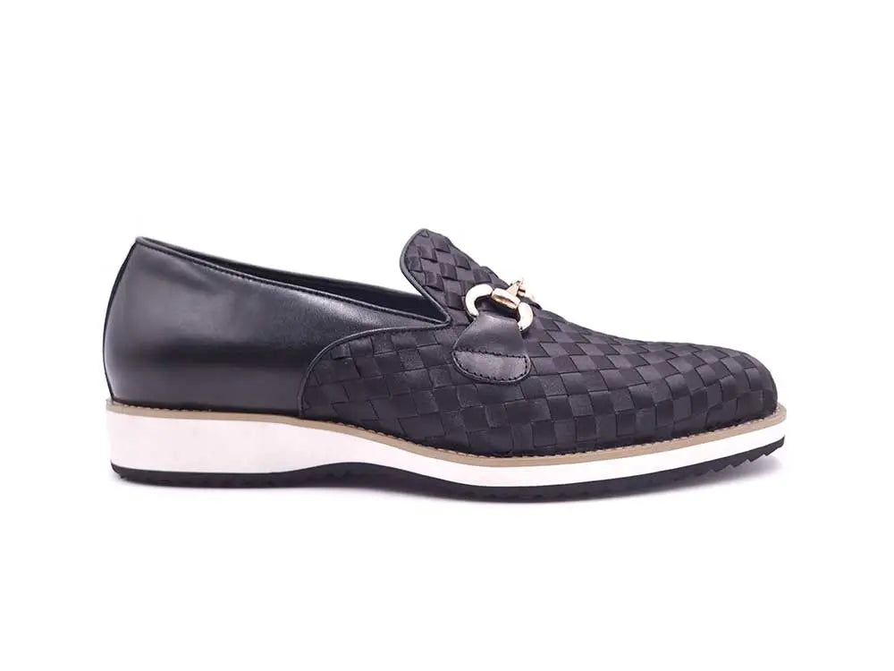 Carrucci Satin Weave Leather Bit Loafer - 14