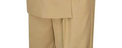 Ramses Collection - Beige Regular Fit Double Breasted 2 Piece Suit with Flexible Elastic Waistband - Beige