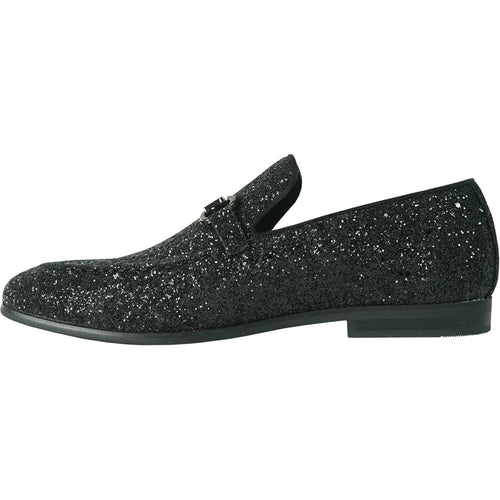 bravo! Men Dress Shoe Prom Slip-on Loafer Lace-up Oxford Cap Toe Metallic Glitter for Wedding Prom Black Blue Green Gold Pink Pewter Purple Silver