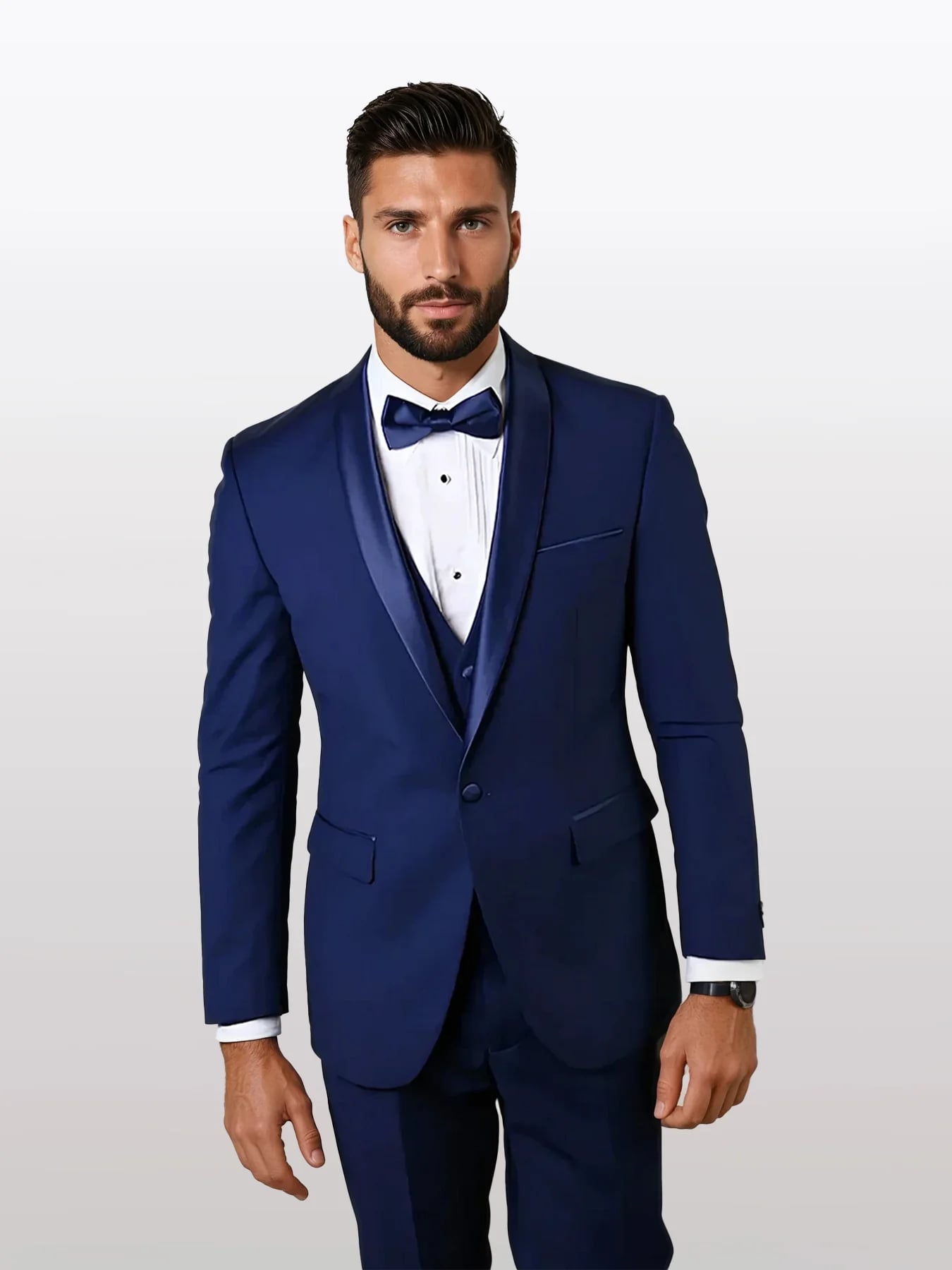 Statement Men's Sapphire Shawl Vested Tuxedos - 34 Short or Extra Small