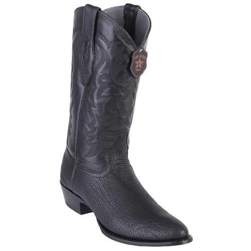 Men's Black Sharkskin Cowboy Boots: Dress Western Boots with Round Toe-New Designer Collection