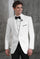 Mens White One Button Shawl Lapel Dinner Jacket