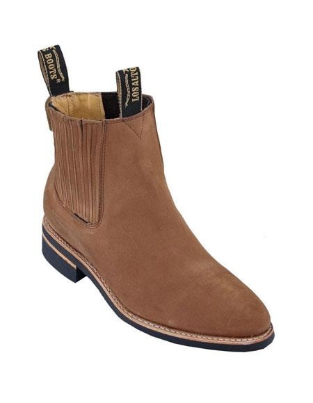 Shedron Leather Boot Los Altos Boots Chelsea Charro Botin - Short Cowboy - Western Ankle Boots - 6EE