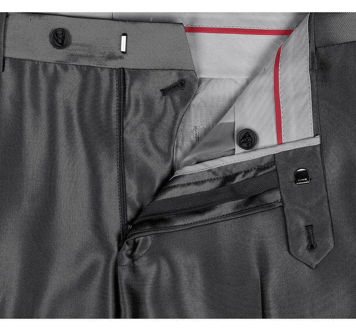 Cheap Priced Suit- Mens Basic Two Button Classic Fit  Suit With Optional Vest In Shiny Black Sharkskin