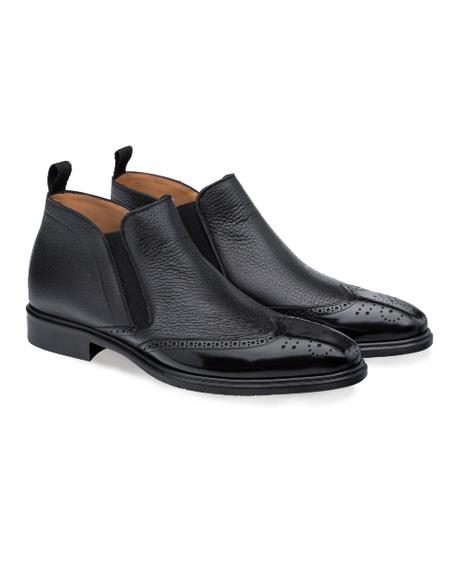Mens Dress Ankle Boots Mens Mezlan Shoes Leather And Rubber Sole Shoes Black - 7 Standard / D / Medium