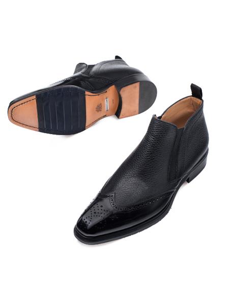 Mens Dress Ankle Boots Mens Mezlan Shoes Leather And Rubber Sole Shoes Black - 7 Standard / D / Medium