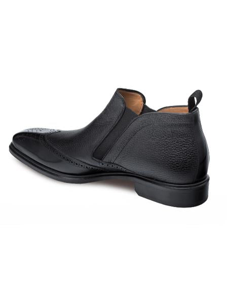 Mens Dress Ankle Boots Mens Mezlan Shoes Leather And Rubber Sole Shoes Black - 7 Standard / D / Medium