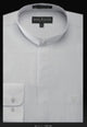 LGSG01 Oriental Mao Chines Style No Collar Basic Banded Collar Preacher Round Style Mandarin Collarless Silver Banded Collar Men's Dress Shirt