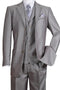 Cheap priced Suit - Mens 3 Button Vested Textured Shiny Sharkskin Church Silver Suit