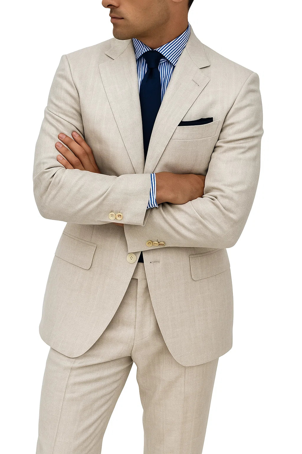 Mens Big and Tall Linen Suits - Silver Summer Fabric Suit - 38 Short Jacket+32 Waist Adjustable 28to34)(Height: 5’4”to5’7”)(Neck 15-16.5)S-M)ggg