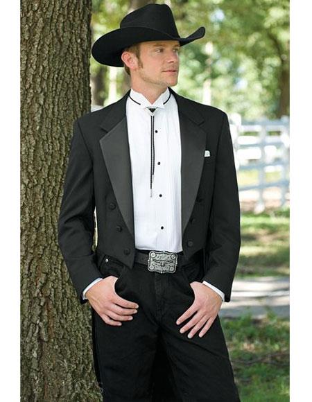 Country Tuxedos For Weddings Mens Black Traje Vaquero Suit & Tuxedo - 38 Short Jacket+32 Waist Adjustable 28to34)(Height: 5’4”to5’7”)(Neck 15-16.5)S-M)
