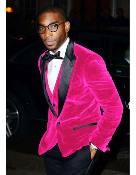 Fuchsia Wedding Prom 2025 Best Fashio Suits Men's blazer-New Designer Collection - 36 Short