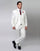 Mens Sharkskin Flashy Metallic Silky White Shiny 2 Button 3 Piece Suit Slim Fit Suit