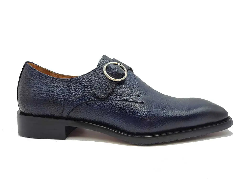 Single Monk Strap Plain Toe Shoes - 7.5