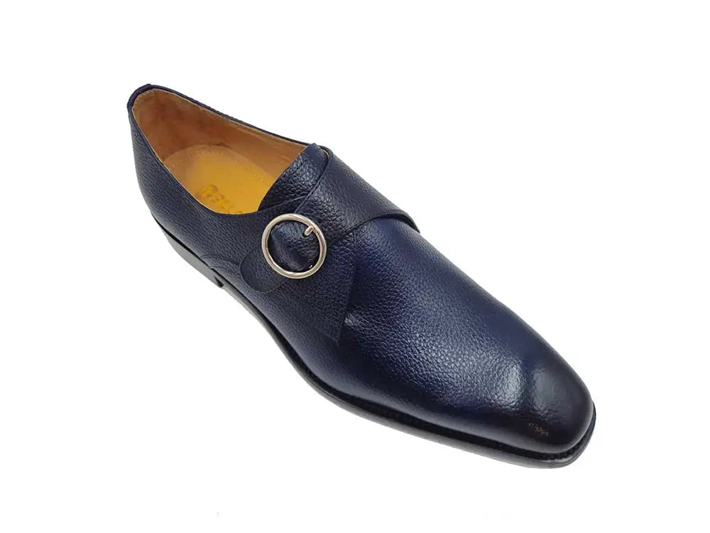 Single Monk Strap Plain Toe Shoes - 7.5