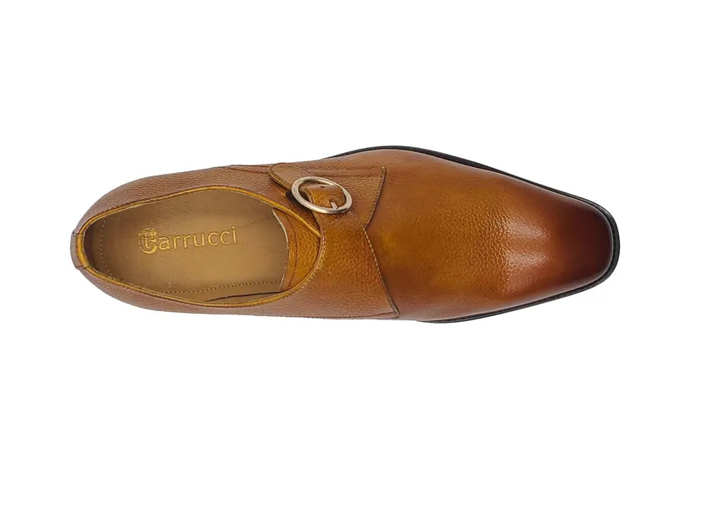 Single Monk Strap Plain Toe Shoes - 7.5