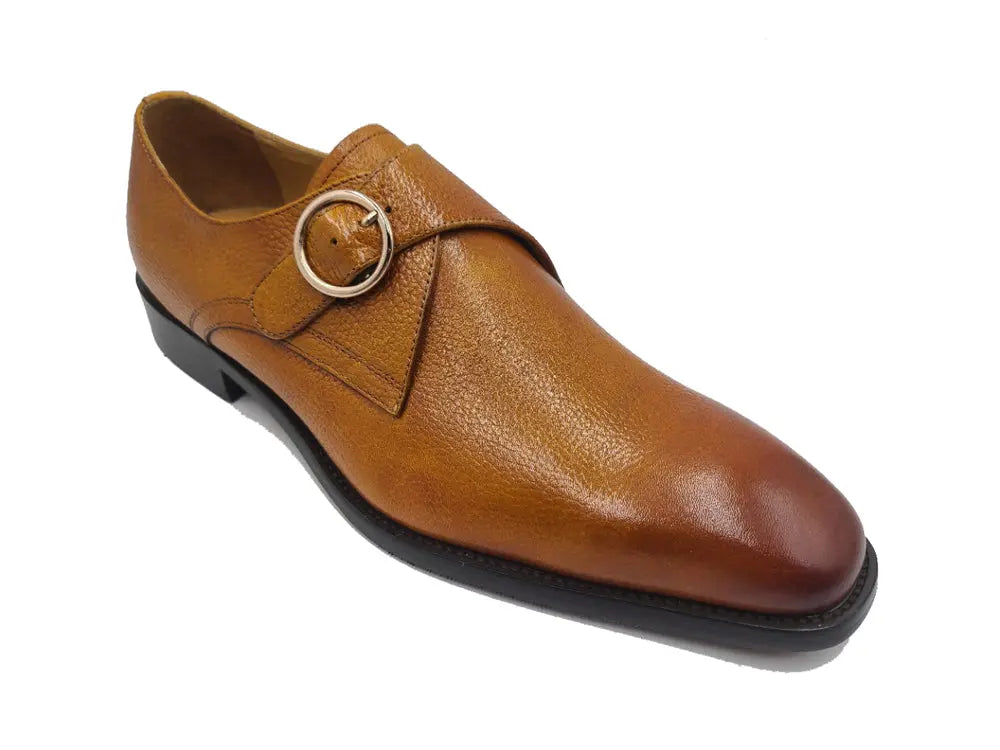 Single Monk Strap Plain Toe Shoes - 7.5