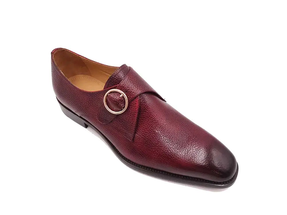 Single Monk Strap Plain Toe Shoes - 7.5