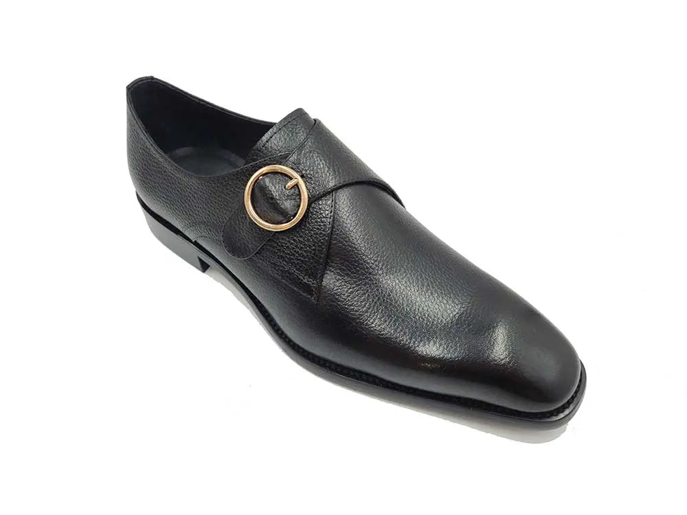 Single Monk Strap Plain Toe Shoes - 7.5