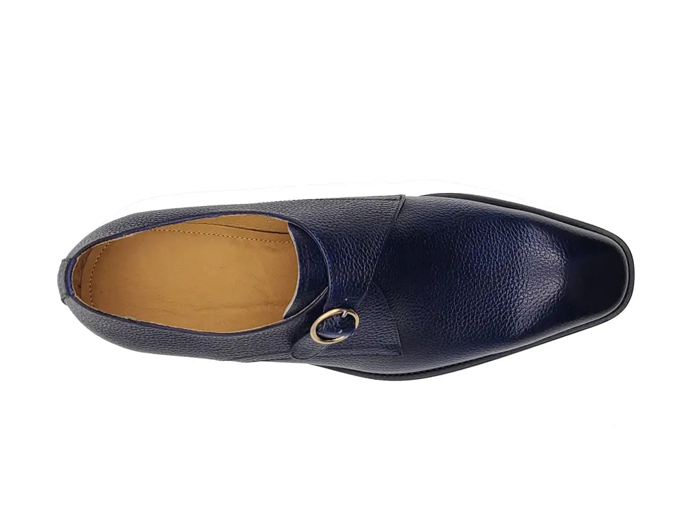 Single Monk Strap Plain Toe Shoes - 7.5