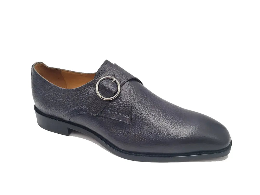 Single Monk Strap Plain Toe Shoes - 7.5