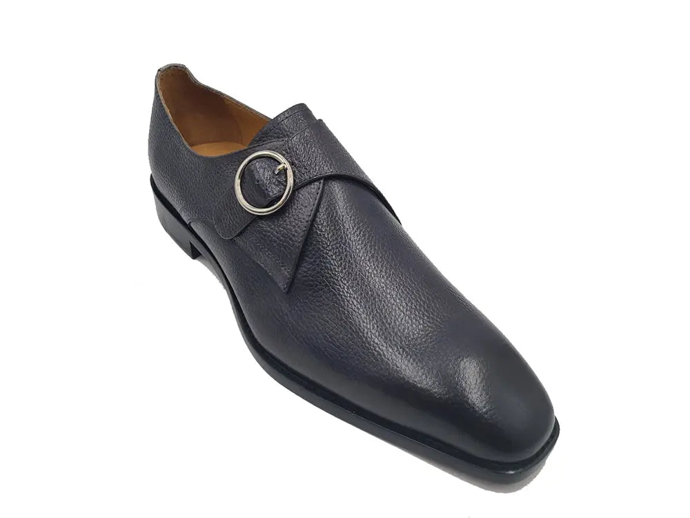 Single Monk Strap Plain Toe Shoes - 7.5