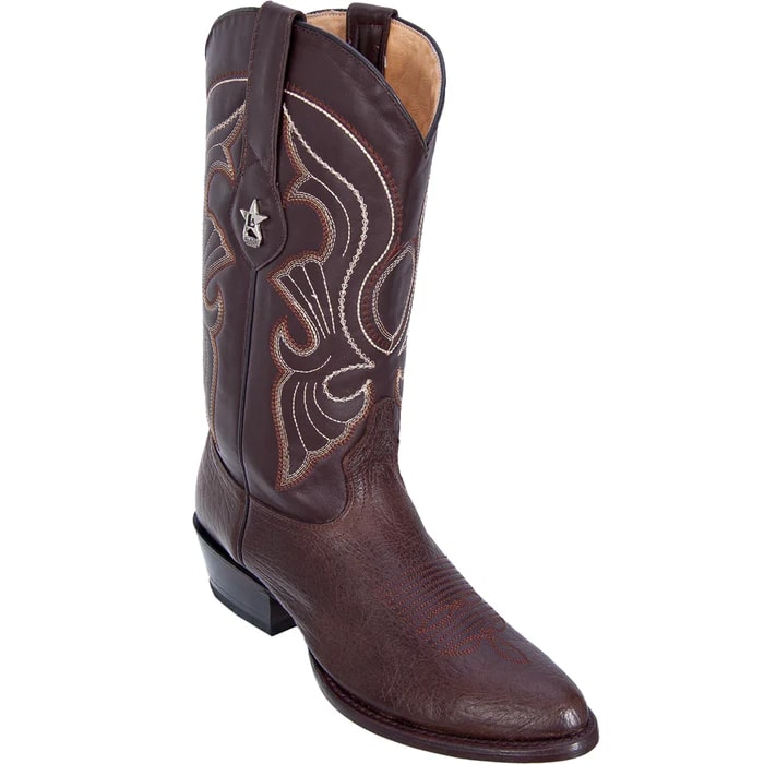 Los Altos Boots - Mens Dress Cowboy Boot - Low Priced Brown Bull Shoulder Boots- in Brown - 6