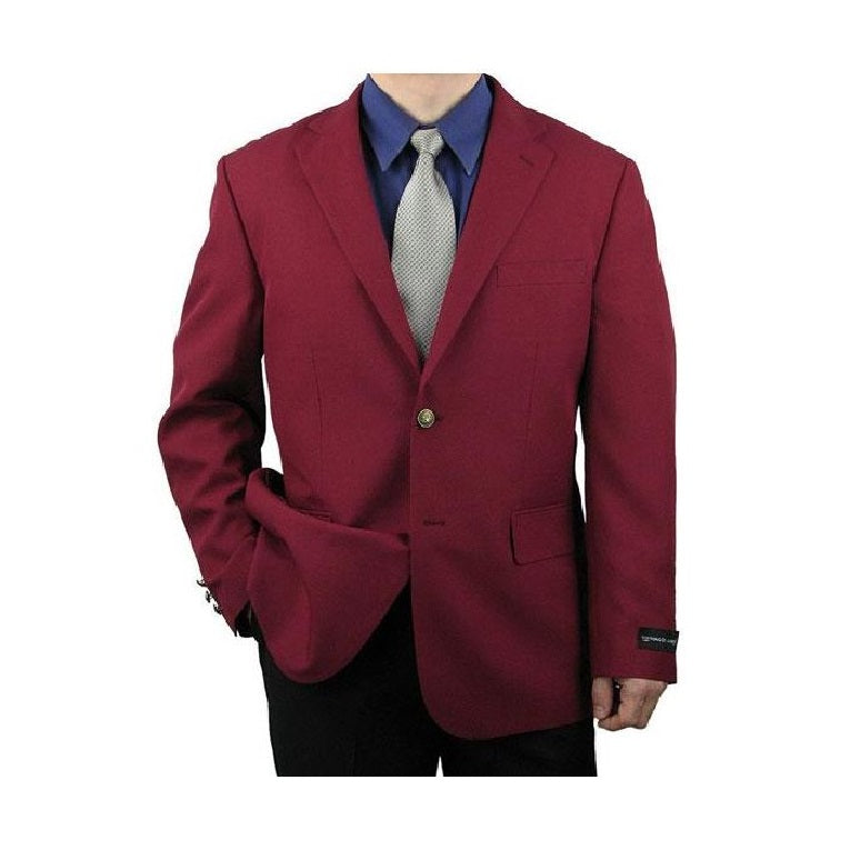 Single Breasted Burgundy Classic Two Button Blazer - S