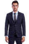 Cheap priced Suit - Men's Two Button Vested Skinny Fit Suit With Low Cut Vest In Blue/Brown Plaid