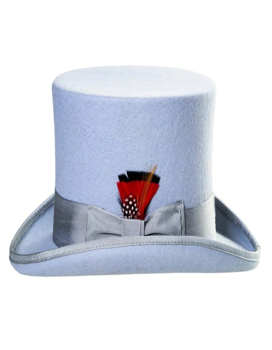 Victorian Steampunk Top Hat - 1800 19th Century - Dressy Loden Felt Top Sky Blue Hat - S