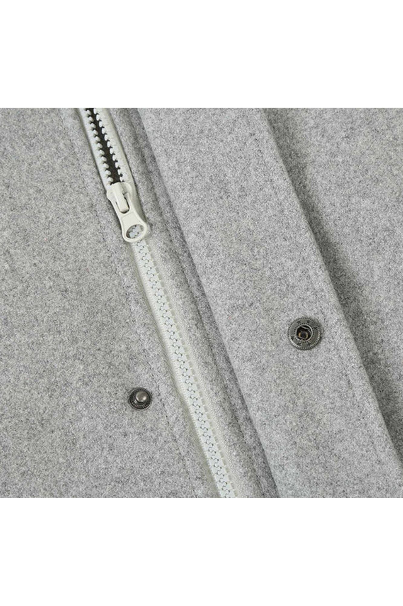 Gray Slim Fit Wool Blend Short Coat - Coat Size 38