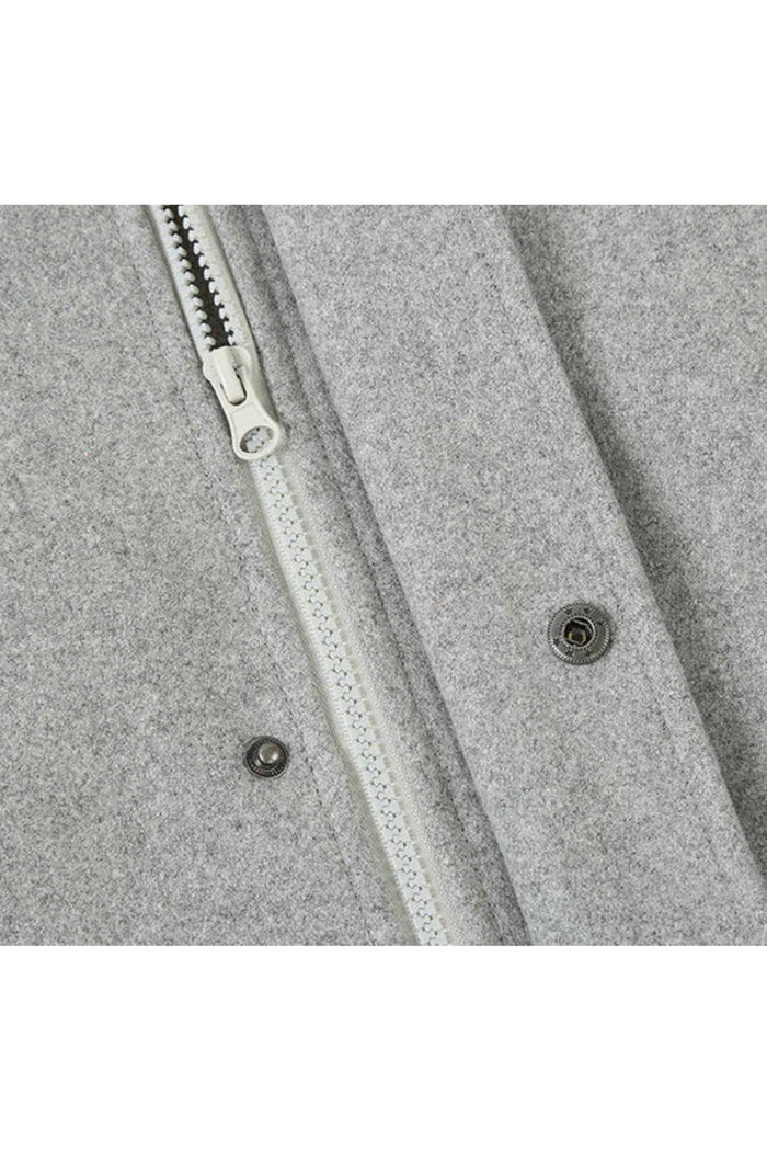 Gray Slim Fit Wool Blend Short Coat