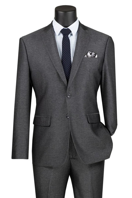 Cheap Suit - Men's Textured Slim Fit Stretch Travel Smok Suit