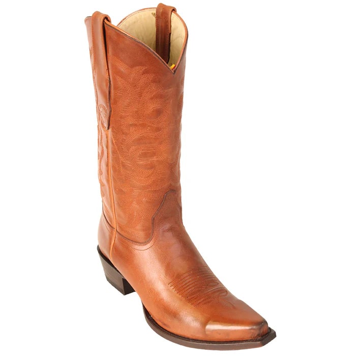 Los Altos Boots - Mens Dress Cowboy Boot - Low Priced Snip Toe Cowboy Boots - in Black - 6