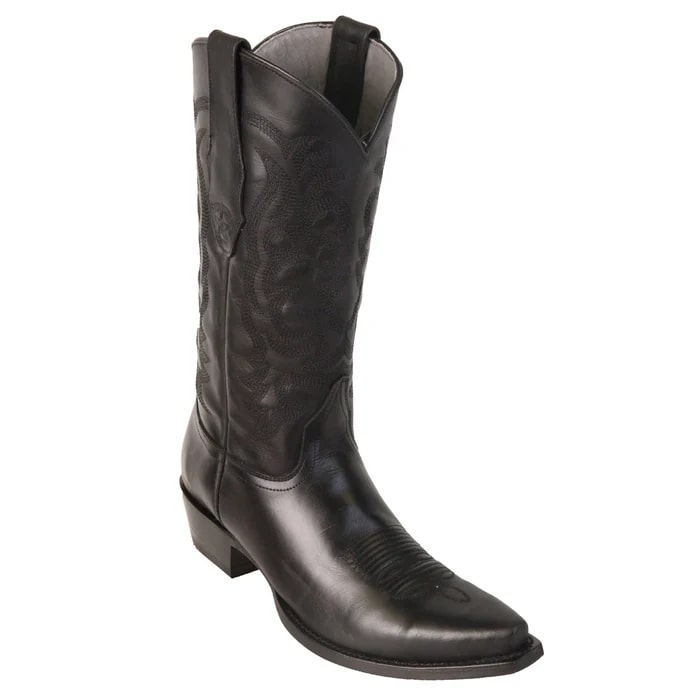 Los Altos Boots - Mens Dress Cowboy Boot - Low Priced Snip Toe Cowboy Boots - in Black - 6