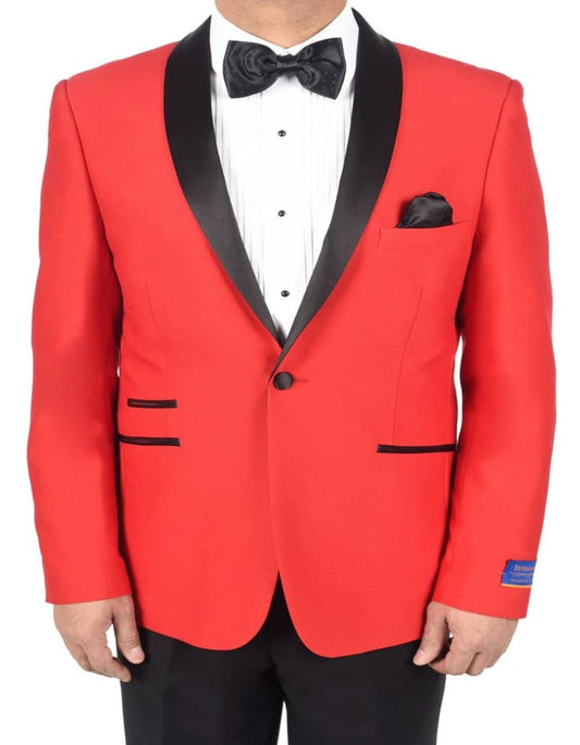 Soho Madison Red 1-Button Two Piece Set Shawl Tuxedo