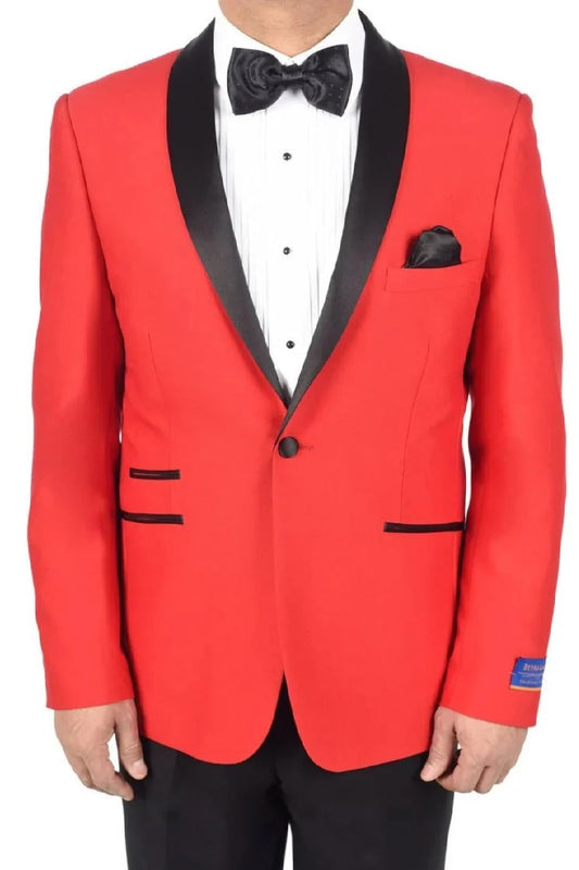 Soho Madison Red 1-Button Two Piece Set Shawl Tuxedo