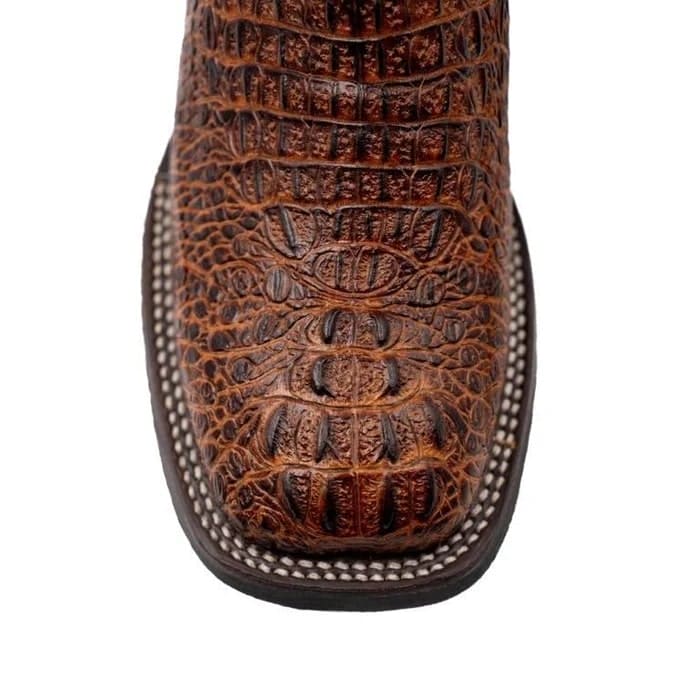 Ferinni Boot - Mens Dress Cowboy Boot  - Ferrini Stampede Men's Print Crocodile Boots Handcrafted Sport Rust in   Rust Color - 8D