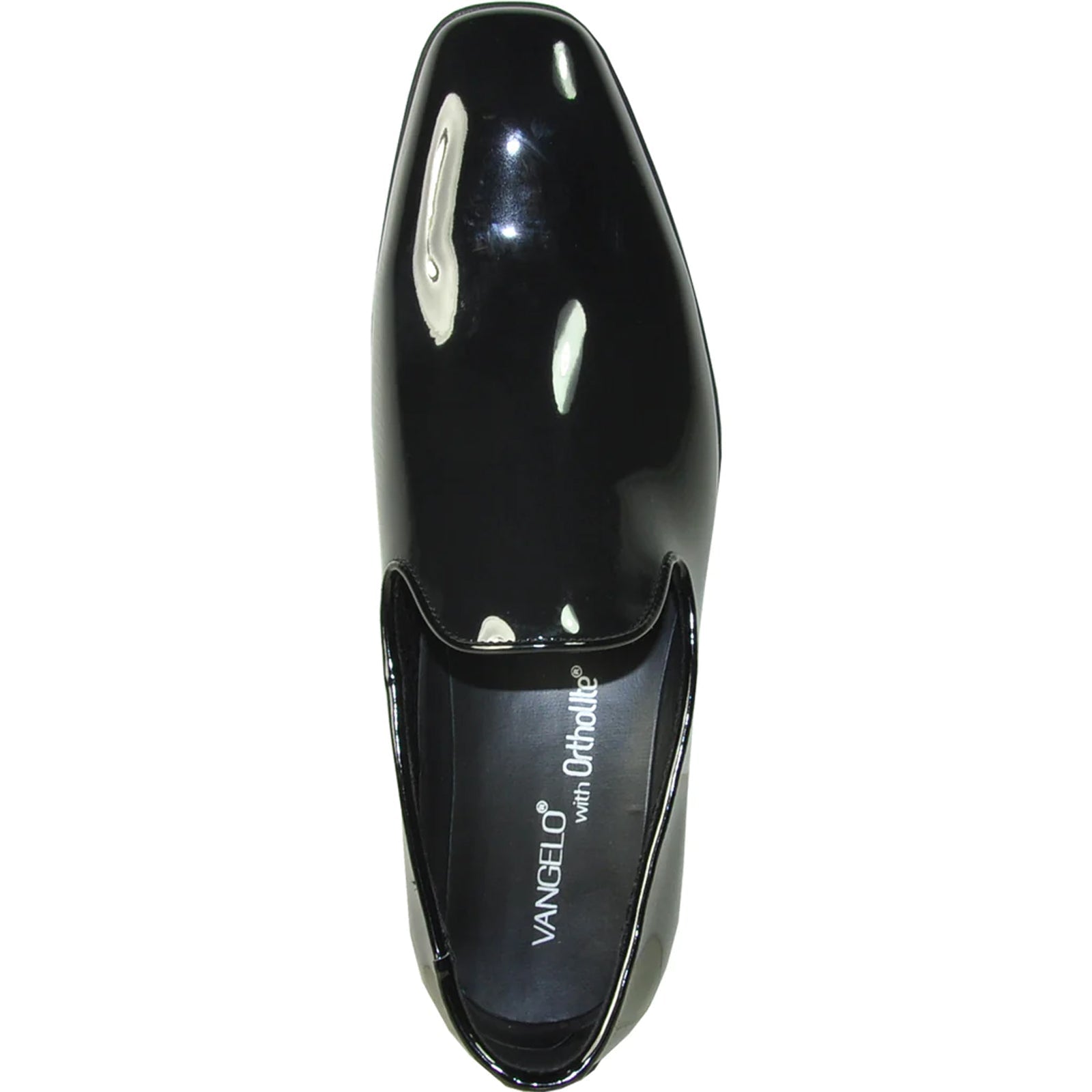 "Black Men's Classic Patent Loafer - Plain Toe Slip-On Tuxedo Shoe"