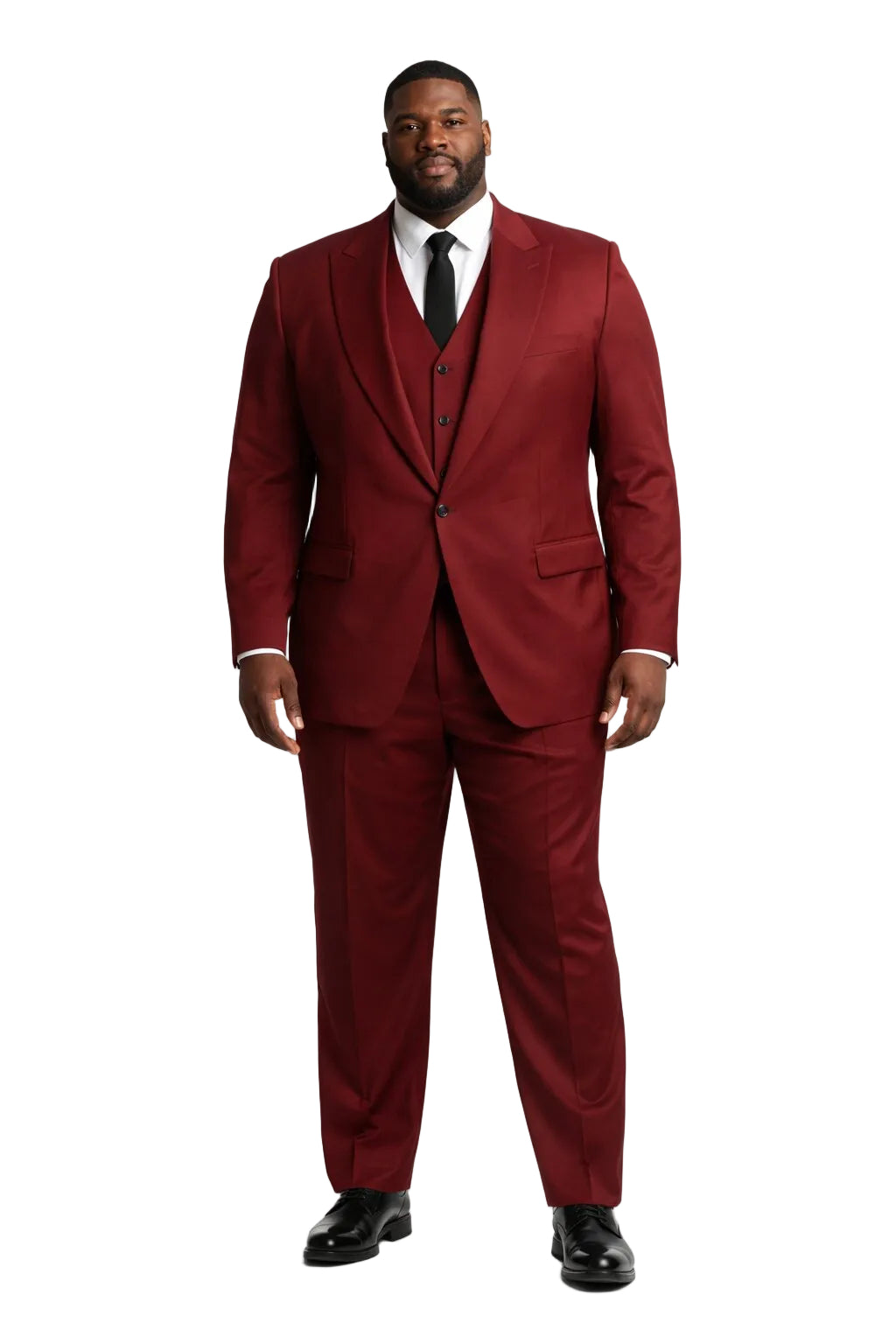 Mens Stacy Adams Suits - Designer Suit - 3 Piece Suit - Vested Suit - Flat Front Pant- Modern Fit Suits Cherry Suit - 38 Short Jacket+32 Waist Adjustable 28to34)(Height: 5’4”to5’7”)(Neck 15-16.5)S-M)