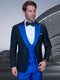 Statement Fashion Tuxedo Suit Mens Royal Two Tone Trendy Tux blue