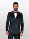 Statement Men's Black Double Breasted Velvet Suits