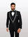 Statement Men's Black with White Lapel Vested 100% Wool Tuxedos